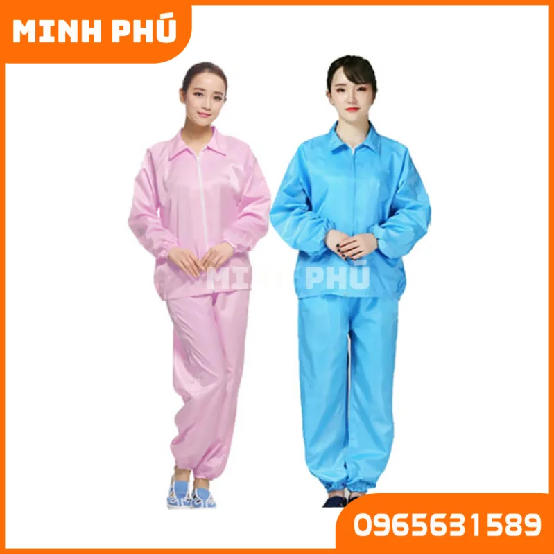Quần áo phòng sạch chống tĩnh điện không mũ