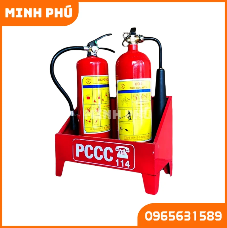 Combo bình chữa cháy kèm kệ đôi